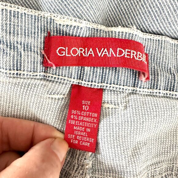 Gloria Vanderbilt Jean Women 12 Blue Stripe Y2K Cotton Stretch High Rise Classic - Picture 3 of 10